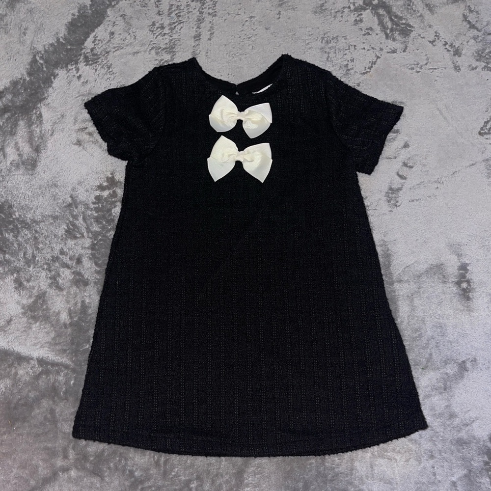 H&M Black Dress with Cream Bows